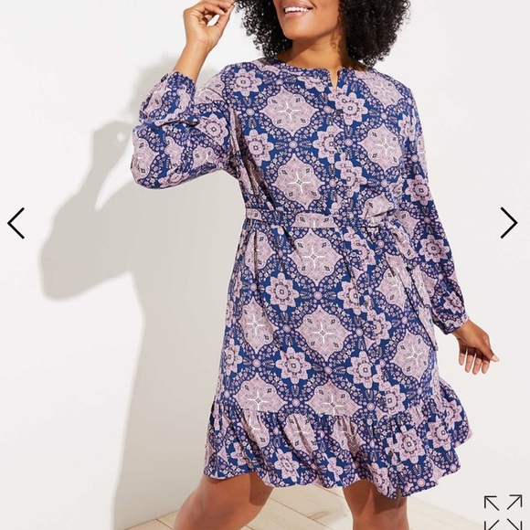 LOFT Dresses & Skirts - Loft Flounce Tile Dress